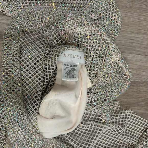 Diamante Mesh Mini Skirt and top - Cream - Picture 6 of 6